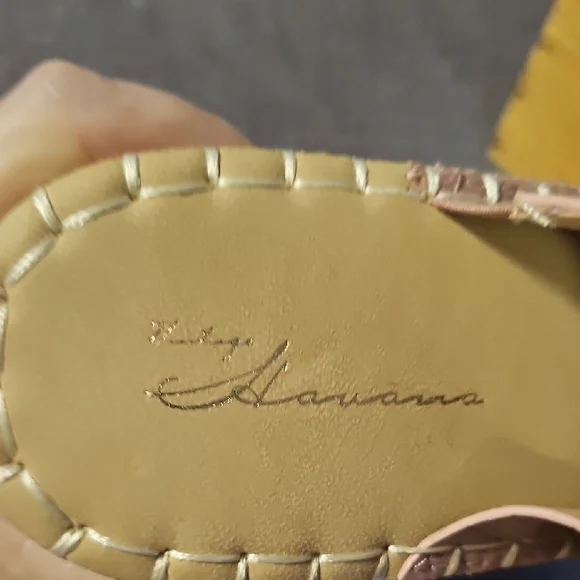 Vintage Havana Pink and Tan Espadrille Slides with Suede Upper - Picture 6 of 7